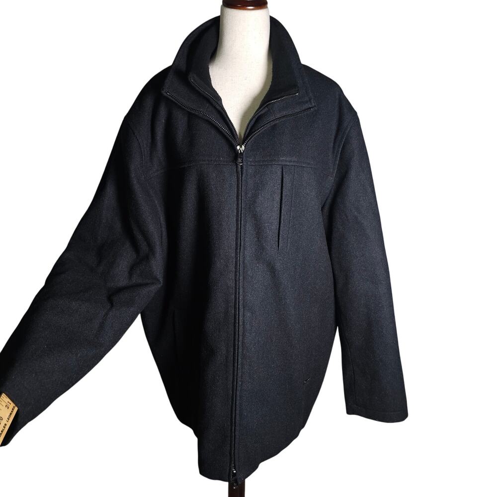 Calvin Klein Men's Wool Jacket Dark Charcoal Quilted Interior Size XL TG NICE!